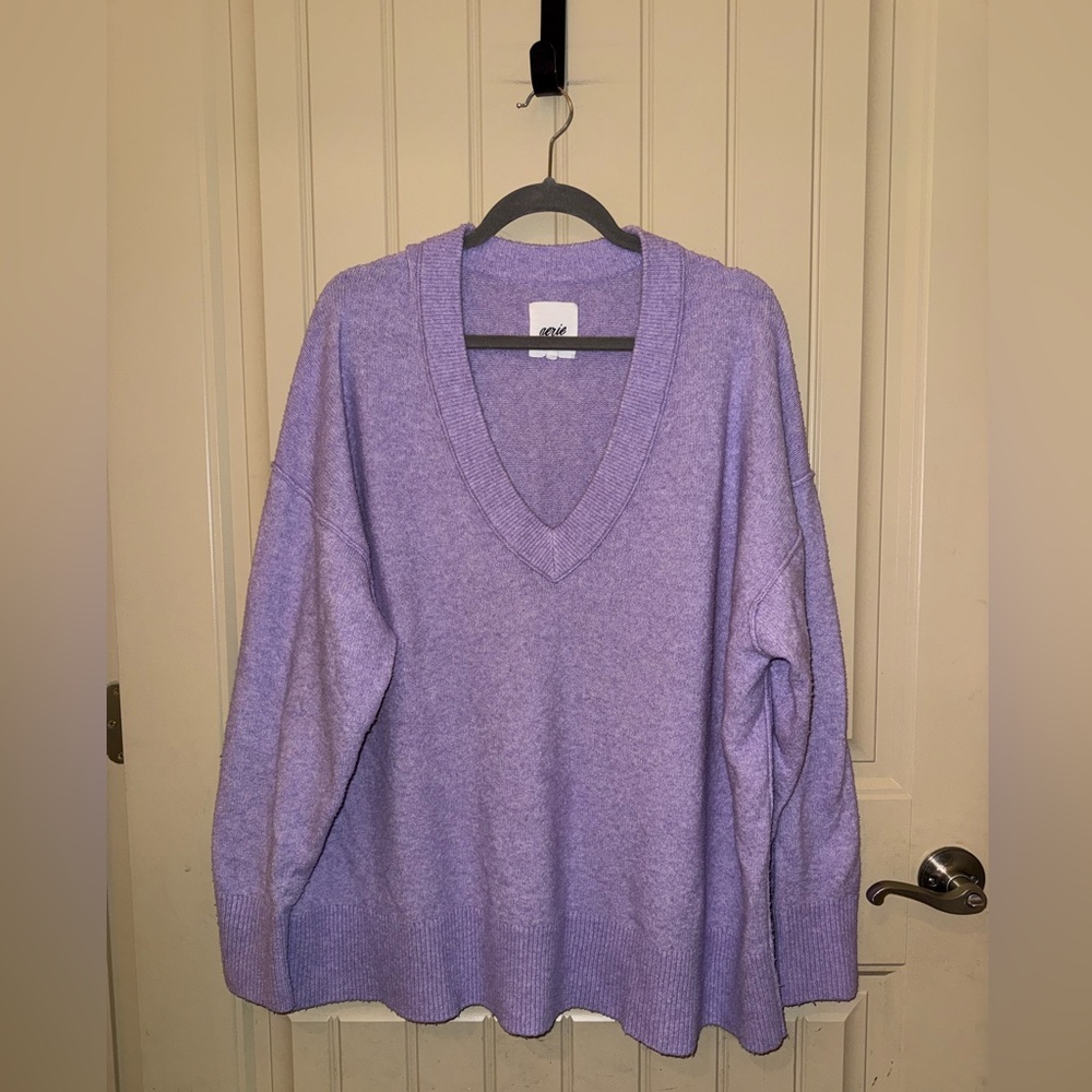 Aerie Lavender V-Neck Women's Sweater